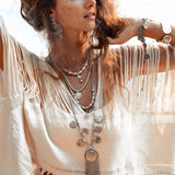 Boho Top • Bohemian Top • Boho Cover Up Women • Hand Loomed Cotton Blouse - AYA SW IDR
