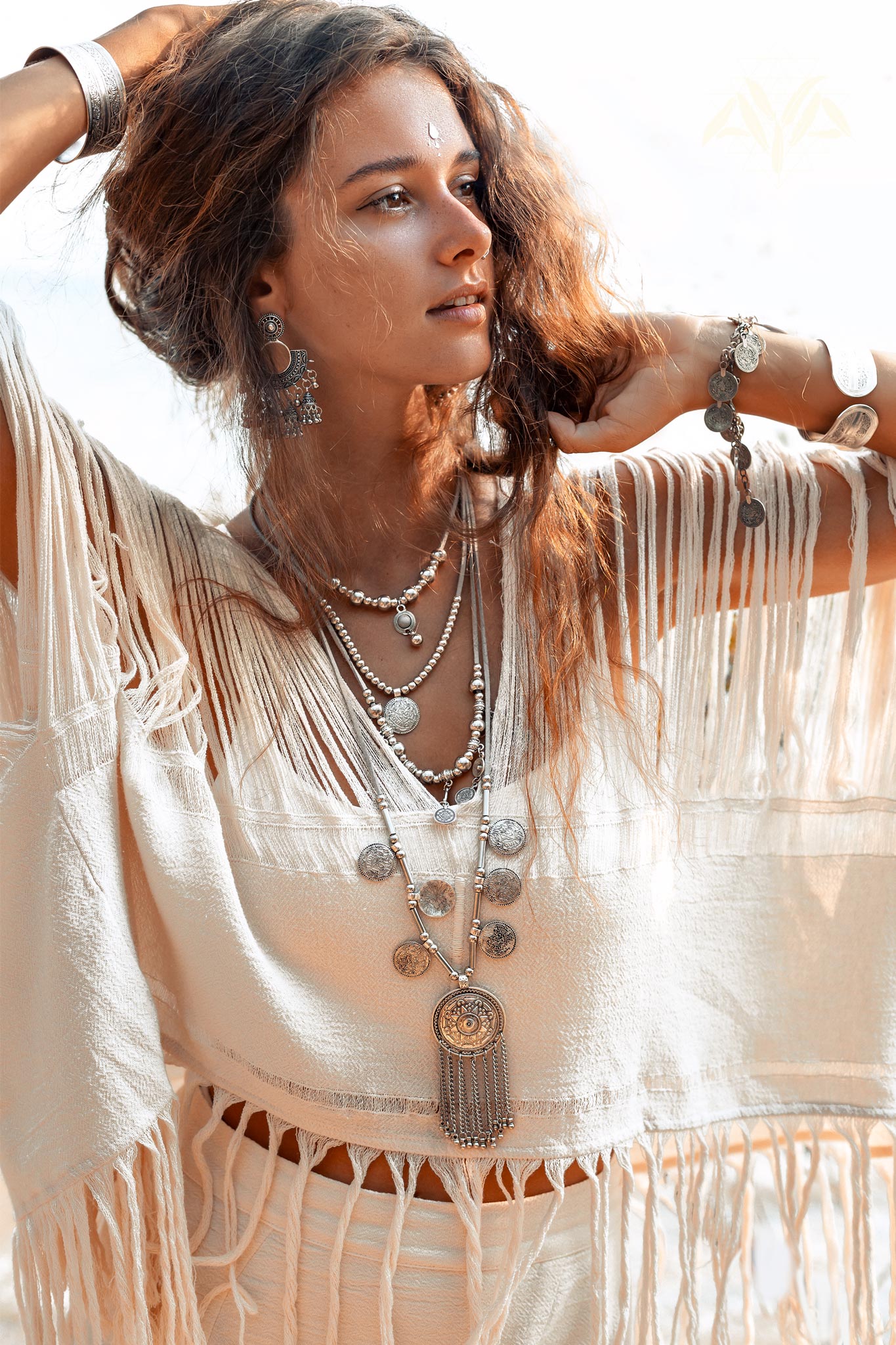 Boho Top • Bohemian Top • Boho Cover Up Women • Hand Loomed Cotton Blouse - AYA SW IDR