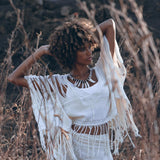 Boho Top • Bohemian Top • Boho Cover Up Women • Hand Loomed Cotton Blouse - AYA SW IDR
