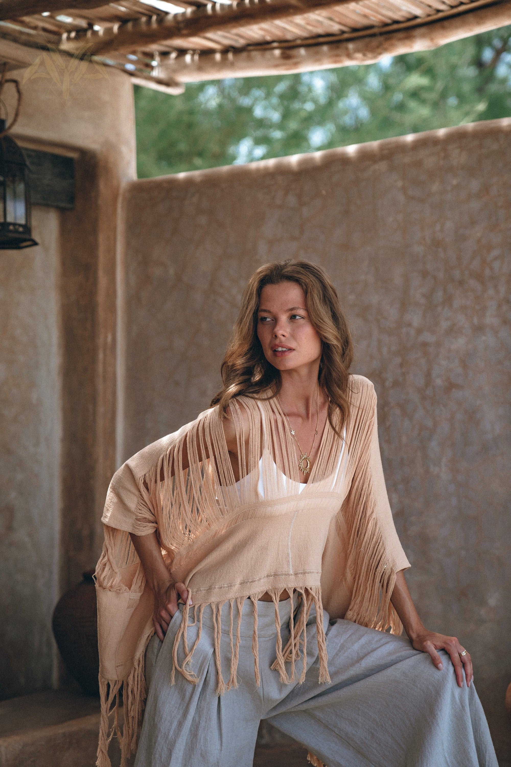 Boho Top • Bohemian Top • Boho Cover Up Women • Hand Loomed Cotton Blouse - AYA SW IDR