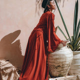 Boho Top • Bohemian Wrap • Organic Top Women • Wide Sleeve Wrap Top - AYA SW IDR
