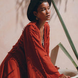 Boho Top • Bohemian Wrap • Organic Top Women • Wide Sleeve Wrap Top - AYA SW IDR