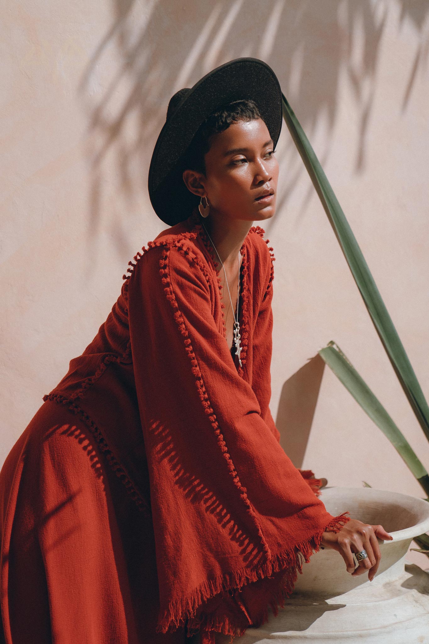 Boho Top • Bohemian Wrap • Organic Top Women • Wide Sleeve Wrap Top - AYA SW IDR