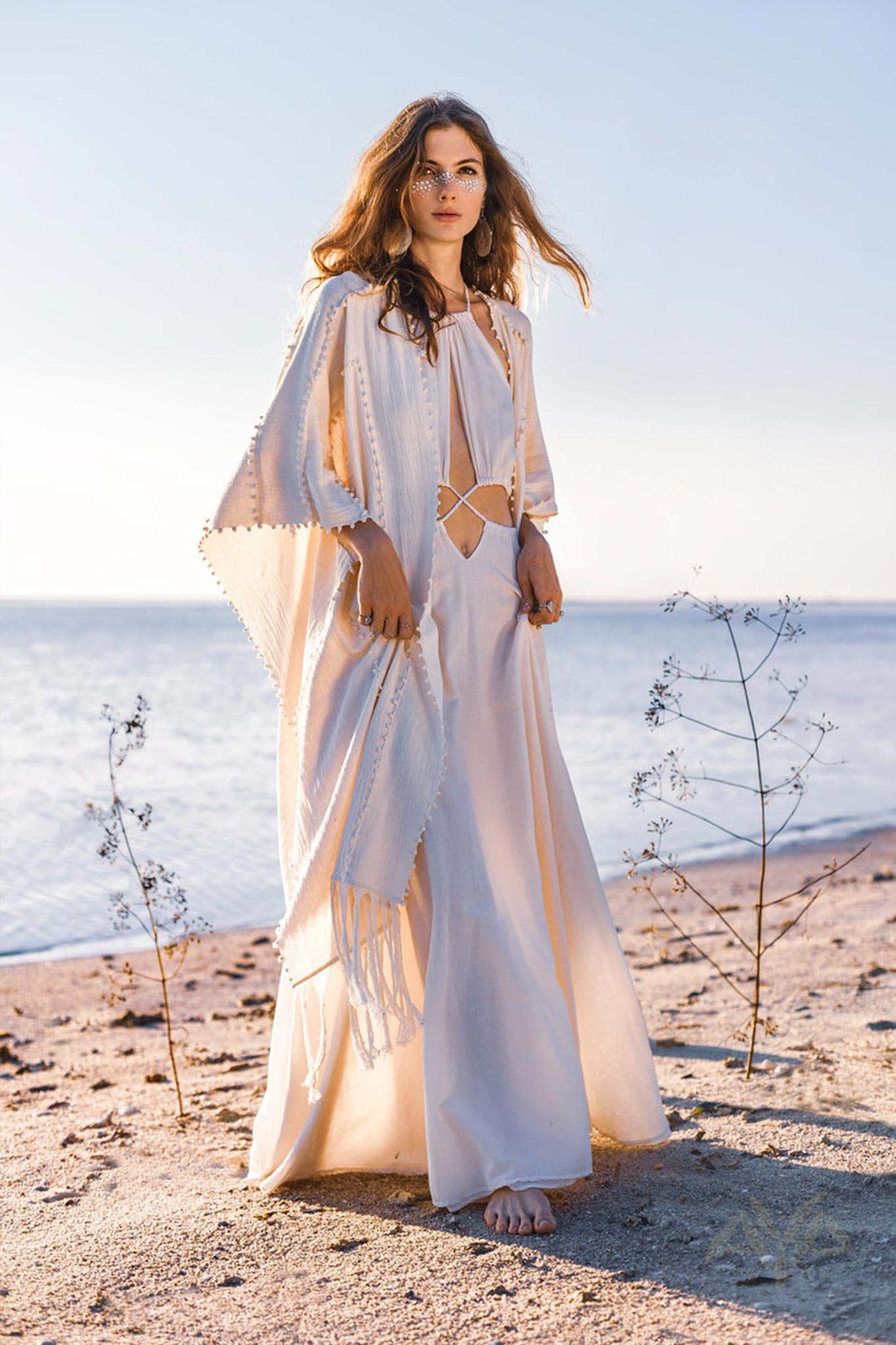 Boho Wedding Dress for Women • Open Back Sides Belly Dress - AYA SW IDR