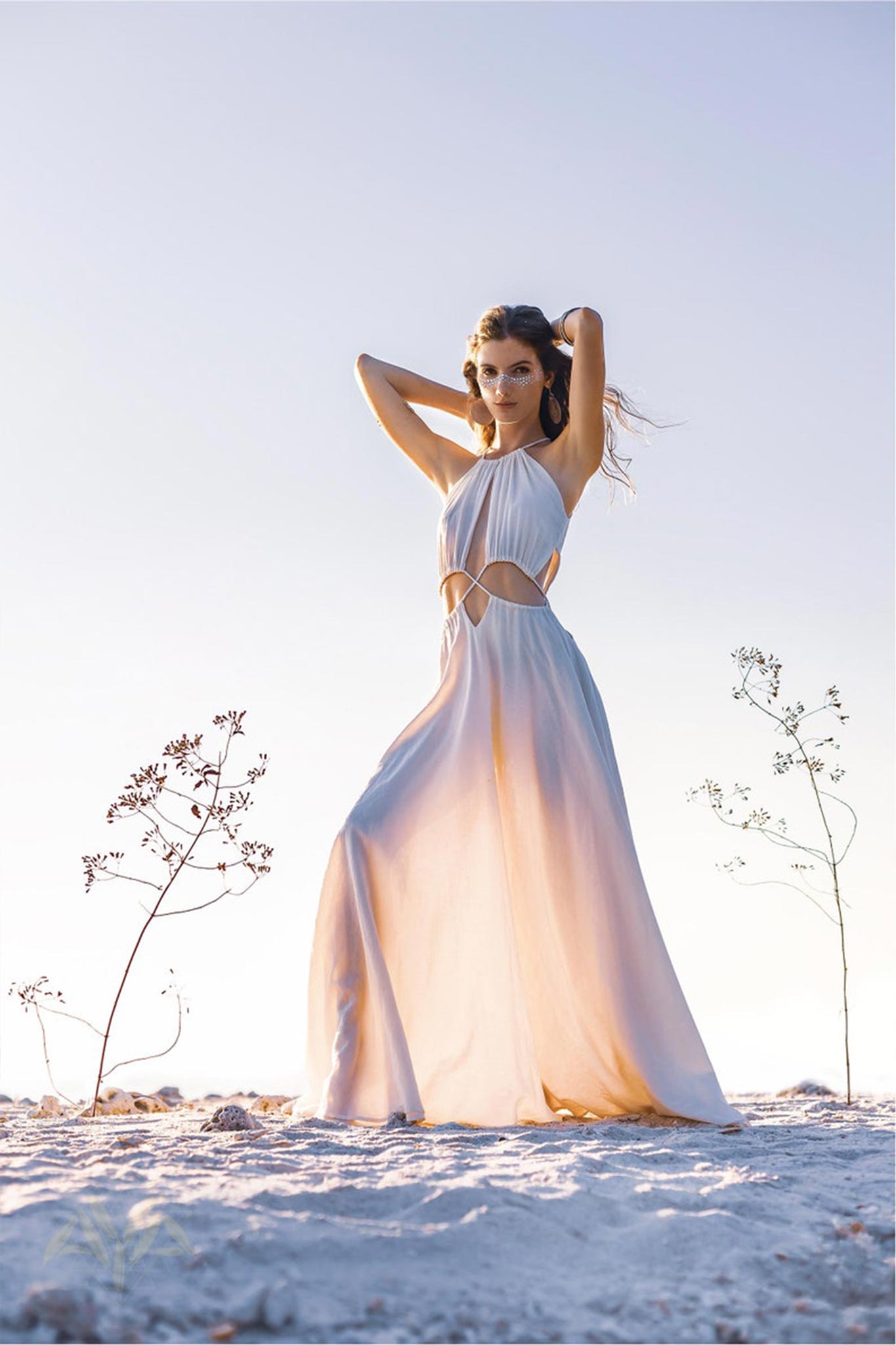 Boho Wedding Dress for Women • Open Back Sides Belly Dress - AYA SW IDR