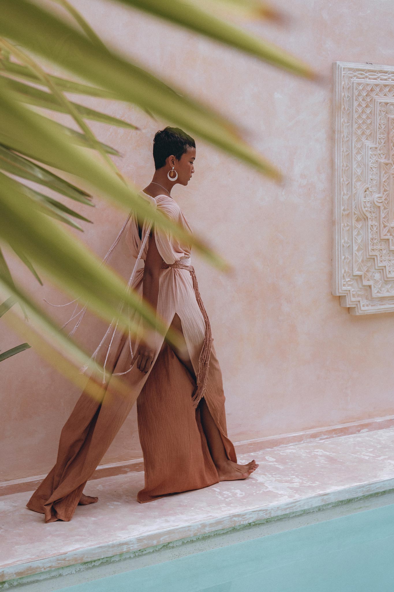 Boho Wedding Dress • Handmade Dress • Botanically Dyed Dusty Pink Dress - AYA SW IDR