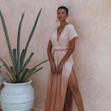 Boho Wedding Dress • Handmade Dress • Botanically Dyed Dusty Pink Dress - AYA SW IDR