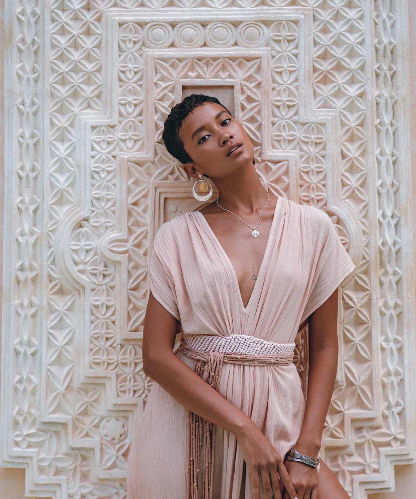 Boho Wedding Dress • Handmade Dress • Botanically Dyed Dusty Pink Dress - AYA SW IDR