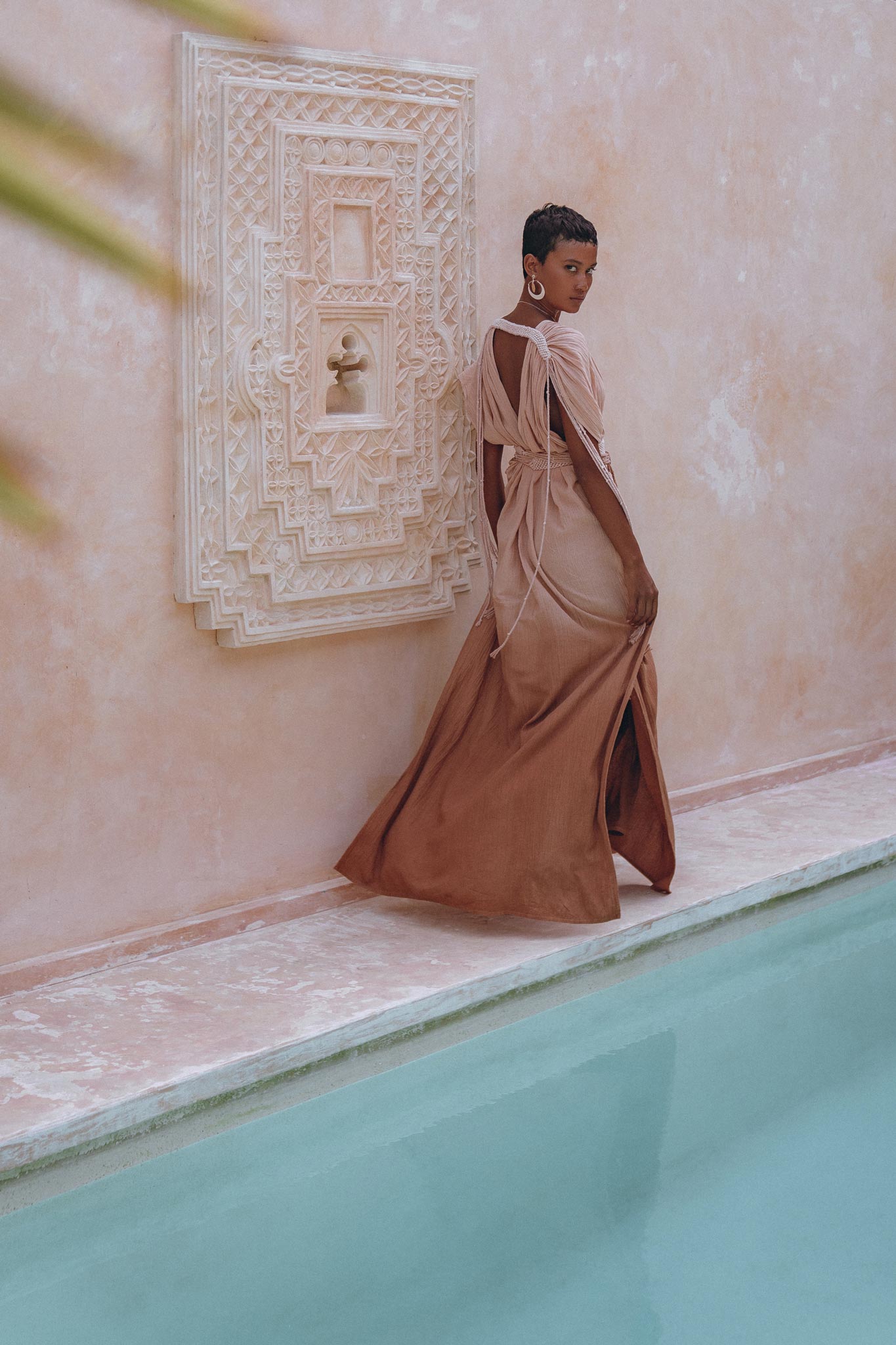 Boho Wedding Dress • Handmade Dress • Botanically Dyed Dusty Pink Dress - AYA SW IDR