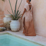Boho Wedding Dress • Handmade Dress • Botanically Dyed Dusty Pink Dress - AYA SW IDR