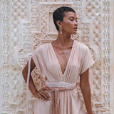 Boho Wedding Dress • Handmade Dress • Botanically Dyed Dusty Pink Dress - AYA SW IDR
