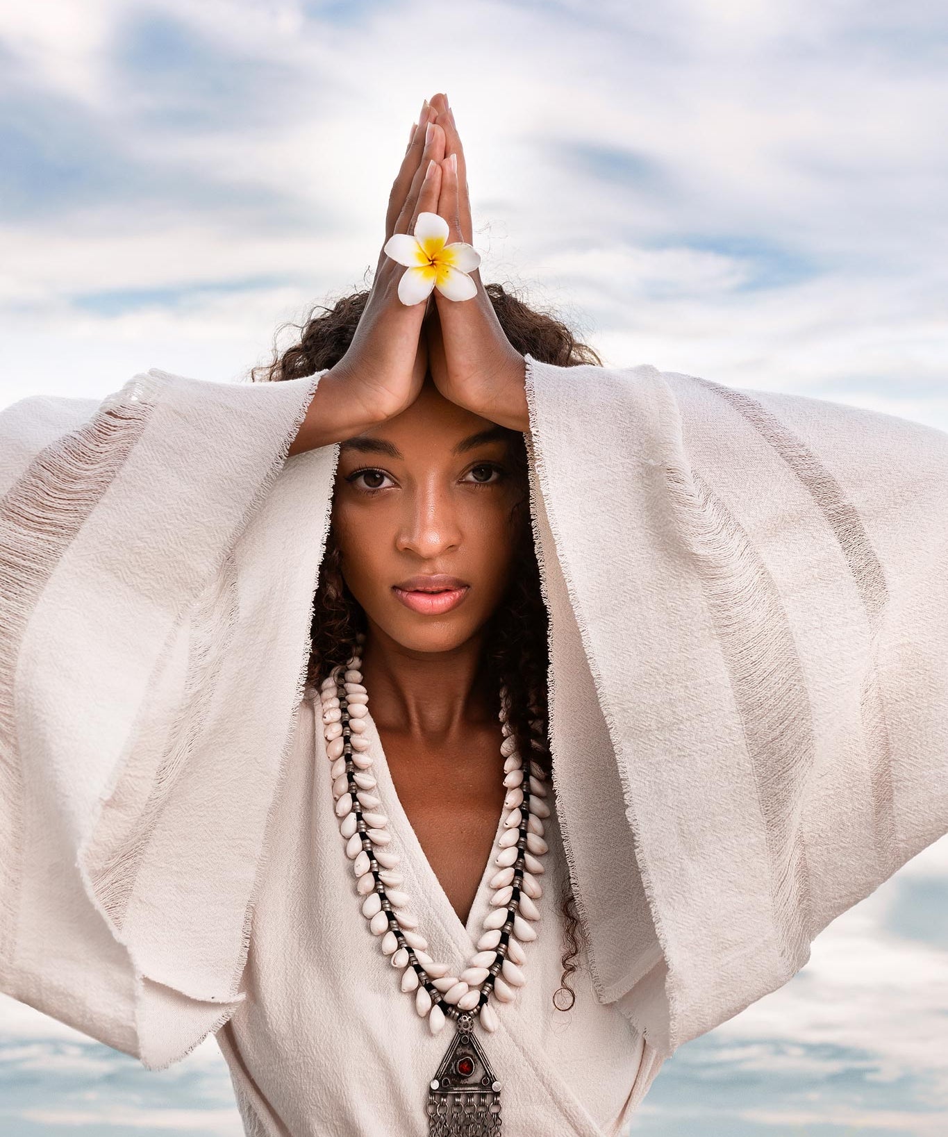 Boho Wrap Top • Wide Sleeve Crop Top • Organic Kimono Blouse - AYA SW IDR