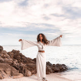 Boho Wrap Top • Wide Sleeve Crop Top • Organic Kimono Blouse - AYA SW IDR