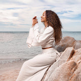 Boho Wrap Top • Wide Sleeve Crop Top • Organic Kimono Blouse - AYA SW IDR