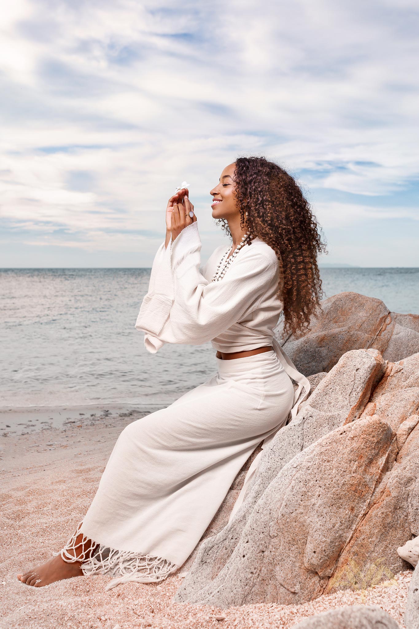 Boho Wrap Top • Wide Sleeve Crop Top • Organic Kimono Blouse - AYA SW IDR