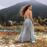 NEW! Sky Blue Tassel Dress • Organic Raw Cotton Bridesmaid Dress - AYA Sacred Wear