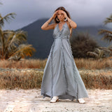 NEW! Sky Blue Tassel Dress • Organic Raw Cotton Bridesmaid Dress - AYA Sacred Wear