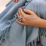 NEW! Sky Blue Tassel Dress • Organic Raw Cotton Bridesmaid Dress - AYA Sacred Wear