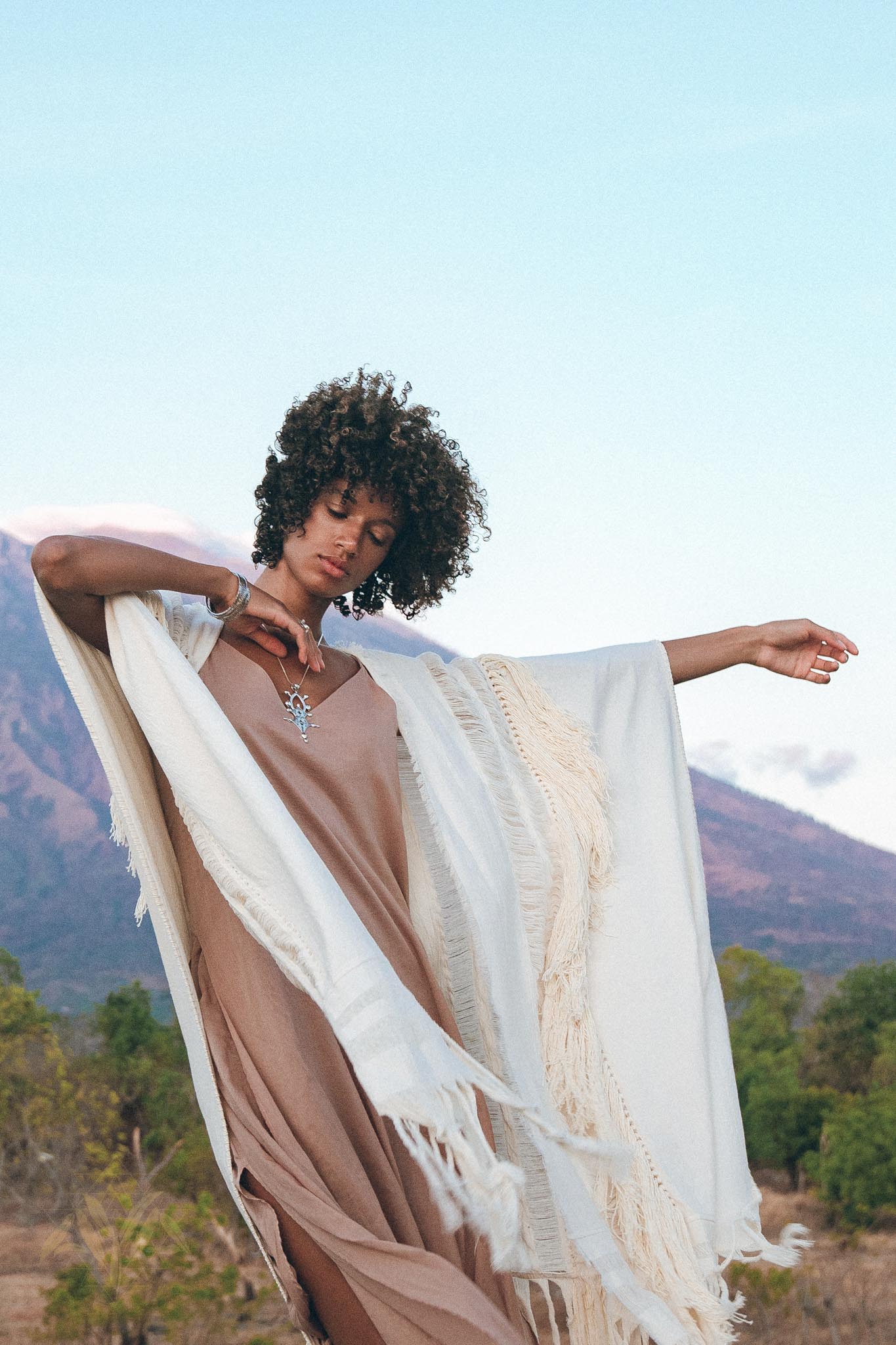 Bridal Boho Cape Poncho Hand - loomed - AYA SW IDR