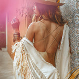 Bridal Boho Cape Poncho Hand - loomed - AYA SW IDR