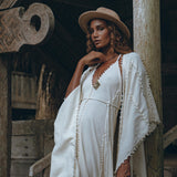 Bridal Poncho Robe • Boho Cape for Women • Bohemian Kimono Overcoat - AYA SW IDR