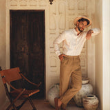 Brown Classic Linen Pants for Men - AYA SW IDR