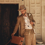 Brown Classic Linen Pants for Men - AYA SW IDR