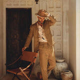Brown Classic Linen Pants for Men - AYA SW IDR
