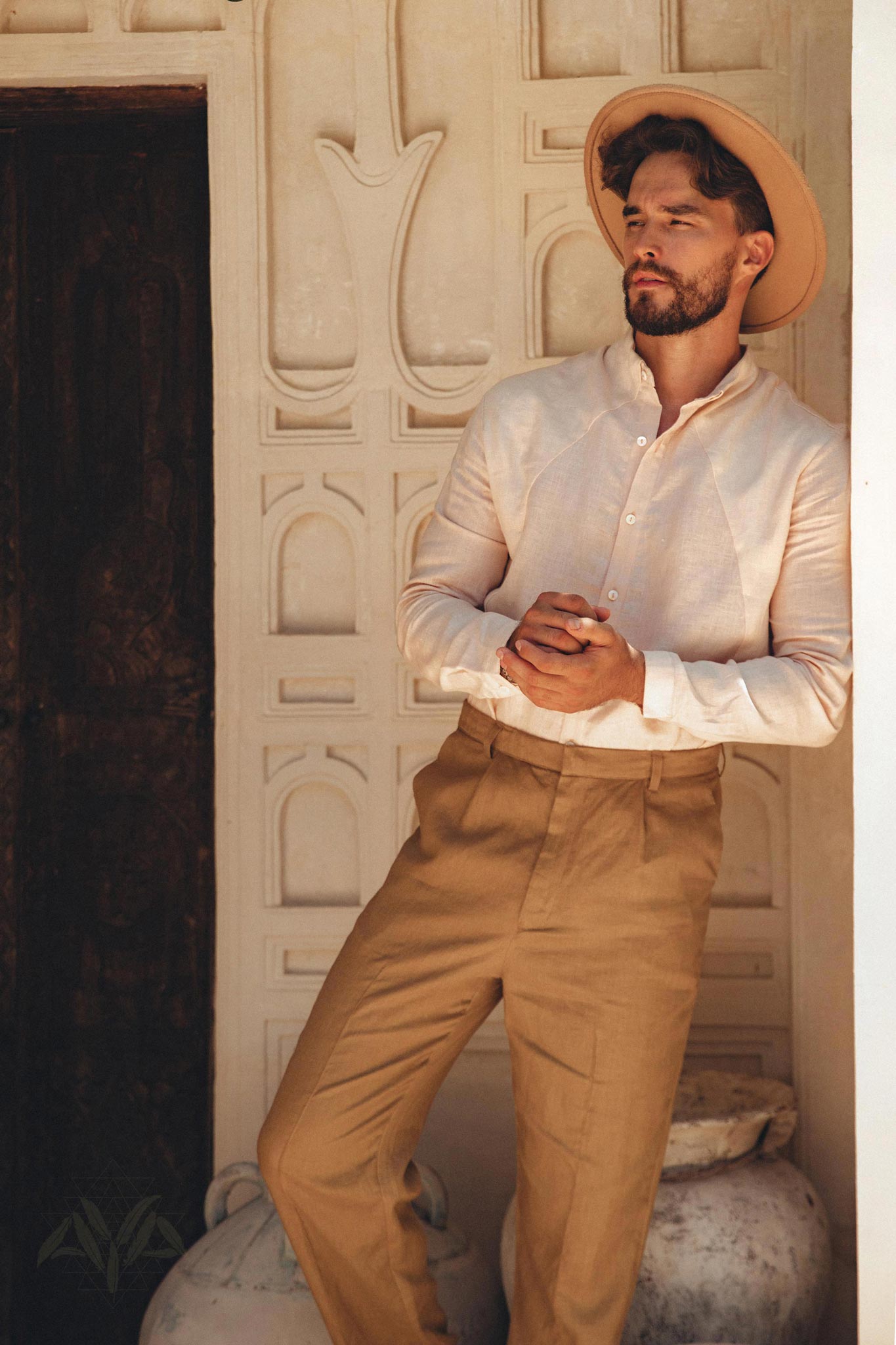 Brown Classic Linen Pants for Men - AYA SW IDR