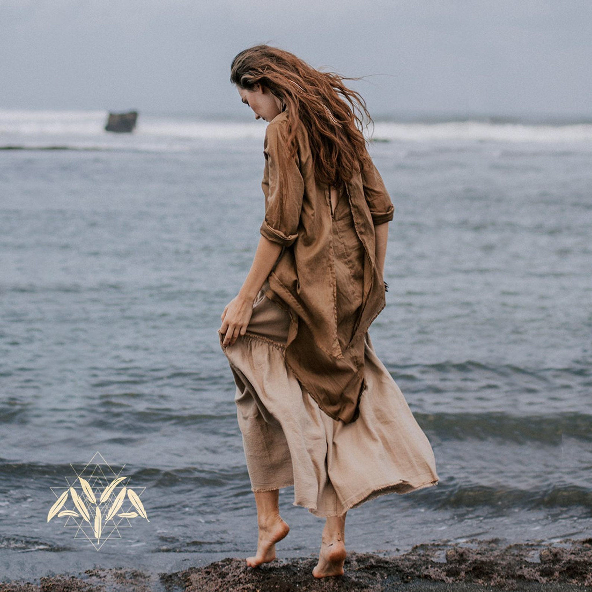 Brown Light Cotton "Dragonfly" Boho Blouse - AYA SW IDR