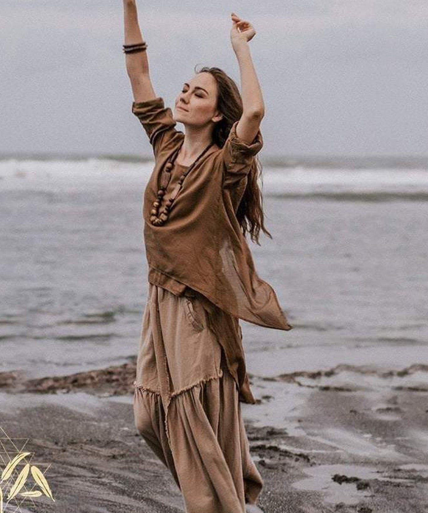 Brown Light Cotton "Dragonfly" Boho Blouse - AYA SW IDR
