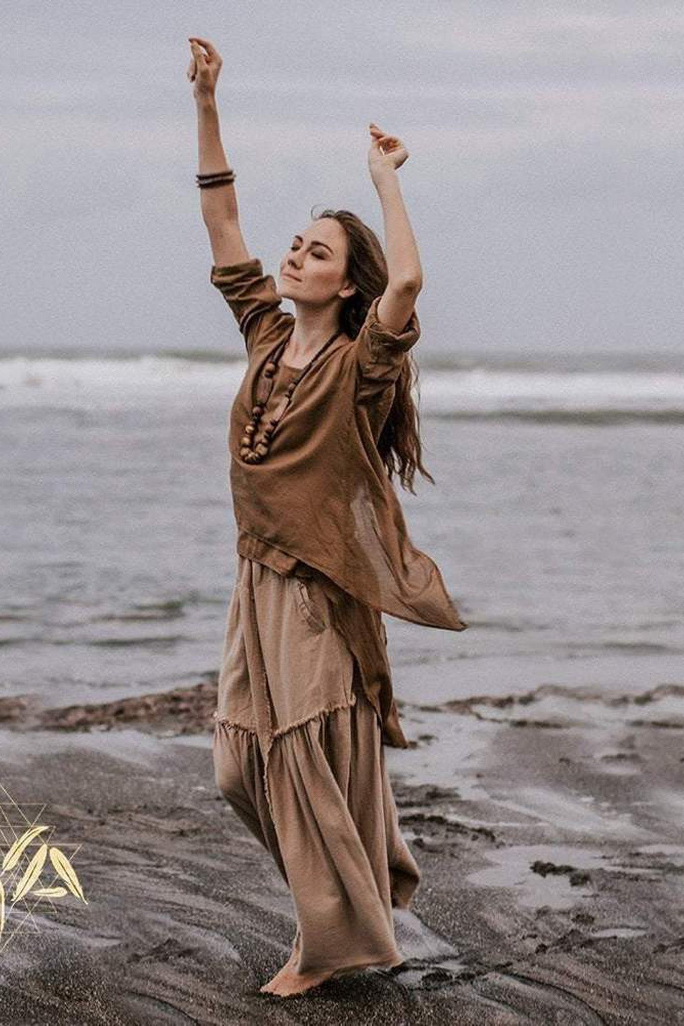 Brown Light Cotton "Dragonfly" Boho Blouse - AYA SW IDR