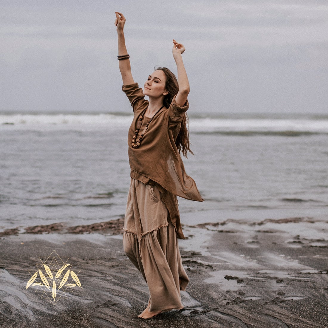Brown Light Cotton "Dragonfly" Boho Blouse - AYA SW IDR