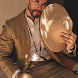 Brown Linen Blazer Jacket for Men - AYA SW IDR