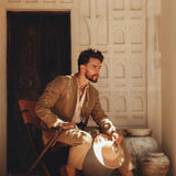 Brown Linen Blazer Jacket for Men - AYA SW IDR