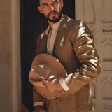 Brown Linen Blazer Jacket for Men - AYA SW IDR