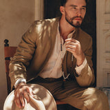 Brown Linen Blazer Jacket for Men - AYA SW IDR