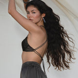Butterfly Silk Bra Asphalt Gray Colour – Pure Silk Intimates Lingerie - AYA SW IDR