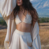 Butterfly Silk Bra Cream – Pure Silk Bralette Handmade - AYA SW IDR