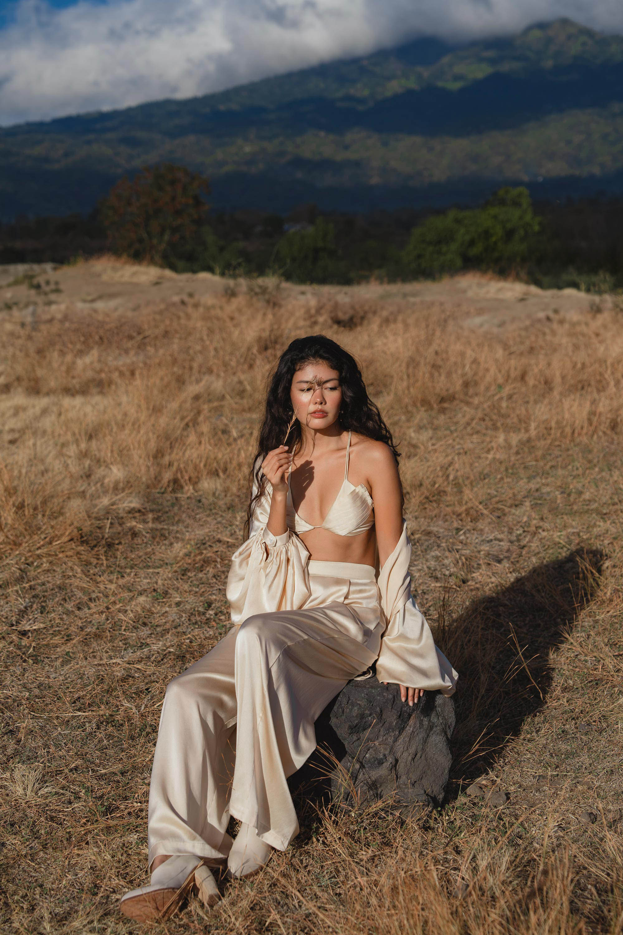 Butterfly Silk Bra Cream – Pure Silk Bralette Handmade - AYA SW IDR