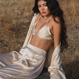 Butterfly Silk Bra Cream – Pure Silk Bralette Handmade - AYA SW IDR