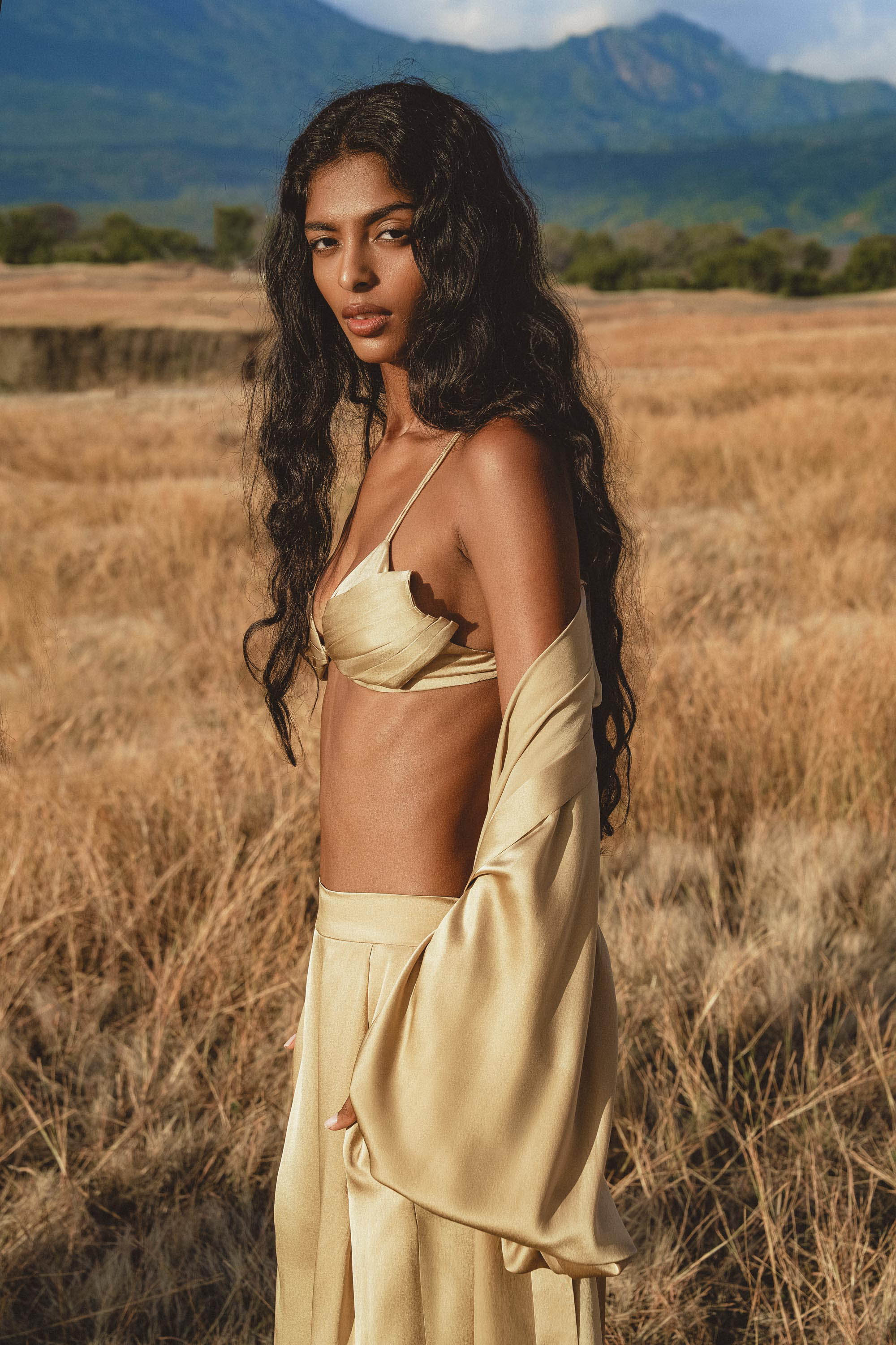 Butterfly Silk Bra Inka Gold – Pure Silk Bralette Handmade - AYA SW IDR