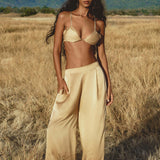 Butterfly Silk Bra Inka Gold – Pure Silk Bralette Handmade - AYA SW IDR