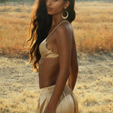 Butterfly Silk Bra Inka Gold – Pure Silk Bralette Handmade - AYA SW IDR