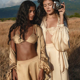 Butterfly Silk Bra Inka Gold – Pure Silk Bralette Handmade - AYA SW IDR