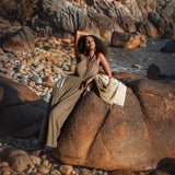 Dark Green Greek Goddess Dress • Bohemian Braided Dress • Open Back Dress - AYA SW IDR