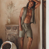 Dark Green Hand Embroidered Vest for Men - AYA SW IDR
