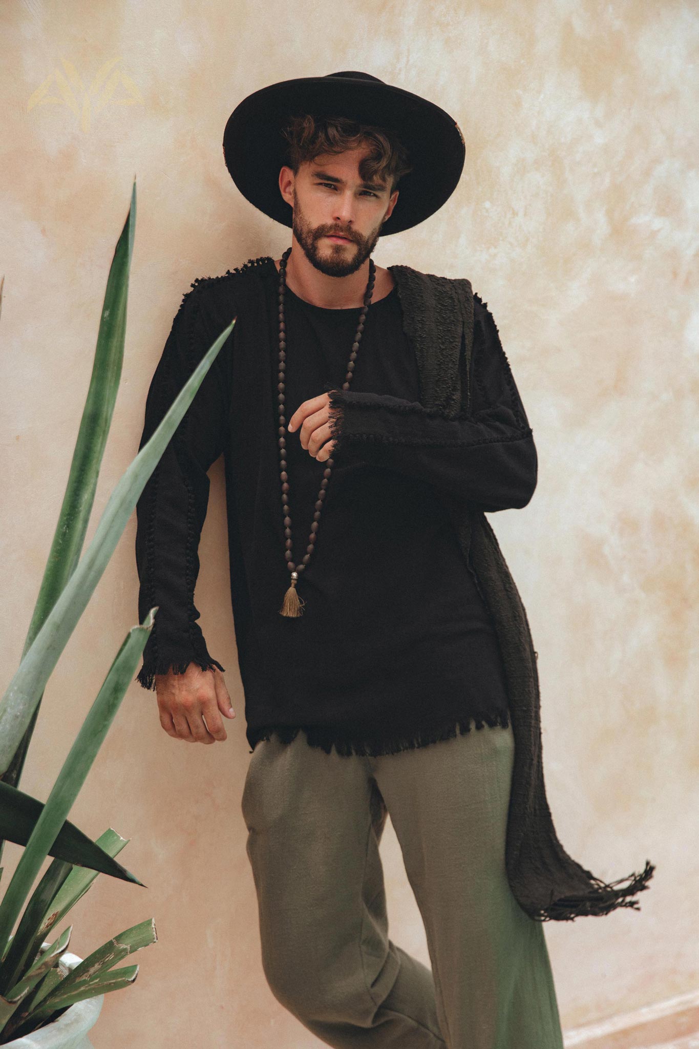 Dark Green Long Cotton Pants for Men - AYA SW IDR