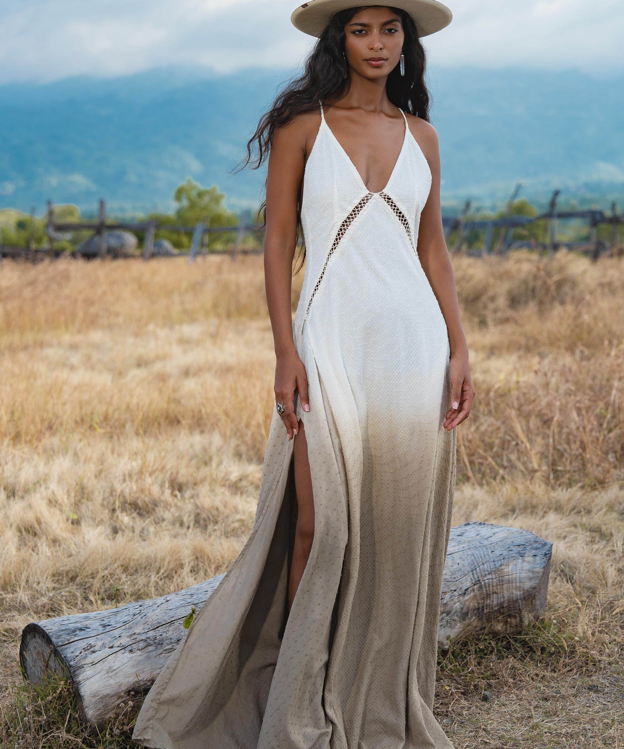 Dhara Loom Dress in Ombre Mocco Colour — Backless Macrame Pure Cotton Boho Dress - AYA SW IDR