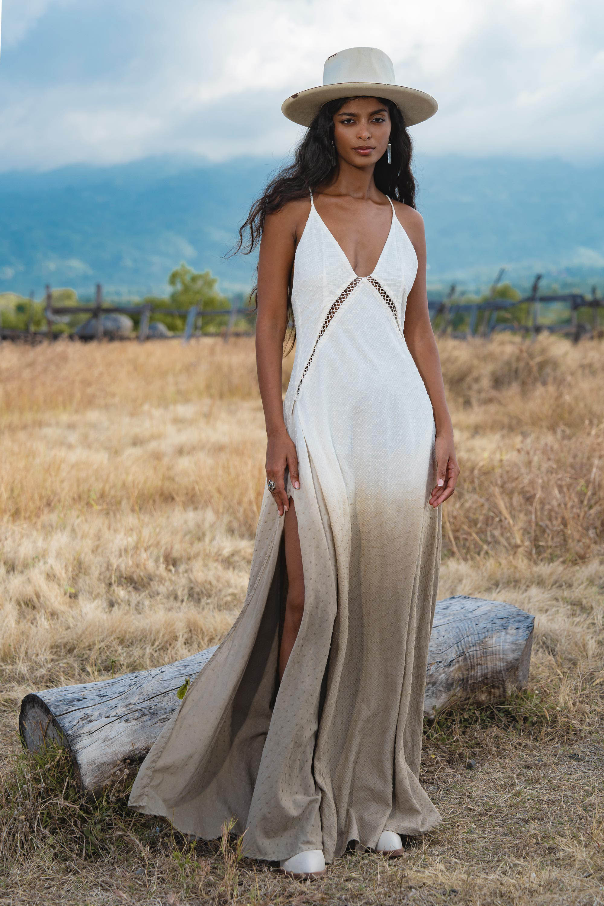 Dhara Loom Dress in Ombre Mocco Colour — Backless Macrame Pure Cotton Boho Dress - AYA SW IDR